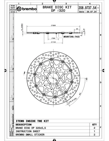 Juego de discos de freno BREMBO UPGRADE Supersport redondo flotante - pareja