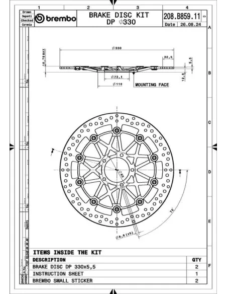 Juego de discos de freno BREMBO UPGRADE Supersport redondo flotante - pareja