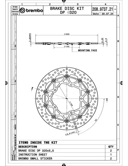 Juego de discos de freno BREMBO UPGRADE Supersport redondo flotante - pareja