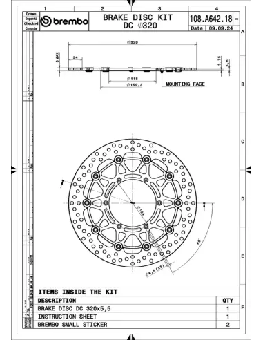 Disco de freno BREMBO UPGRADE SUPERMOTO - 108A64218