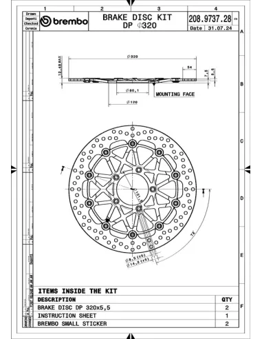 Juego de discos de freno BREMBO UPGRADE Supersport redondo flotante - pareja