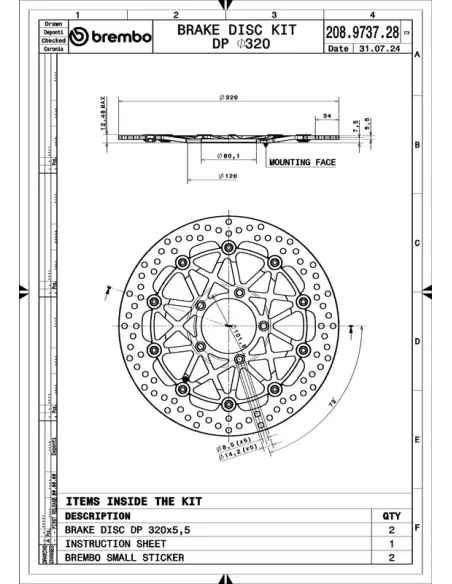 Juego de discos de freno BREMBO UPGRADE Supersport redondo flotante - pareja