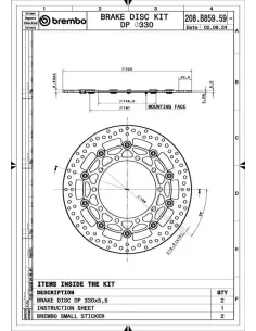 Discos de freno BREMBO UPGRADE SUPERSPORT - 208B85959 - Pareja 2