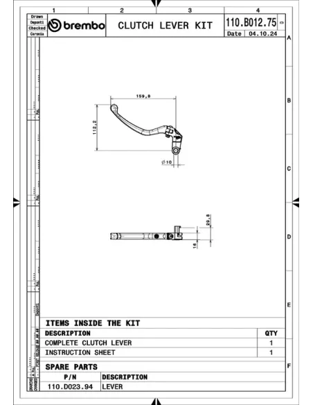 Maneta de embrague BREMBO UPGRADE RCS Style