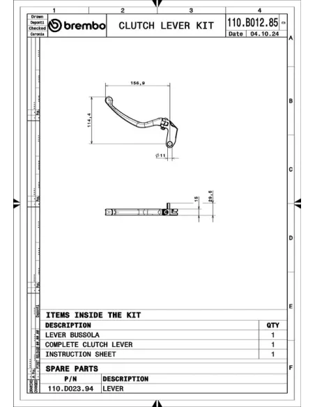 Maneta de embrague BREMBO UPGRADE RCS Style
