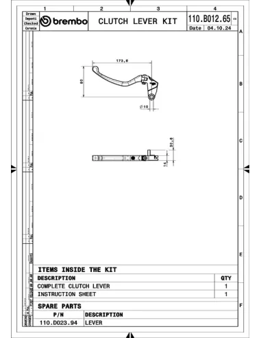 Maneta de embrague BREMBO UPGRADE RCS Style