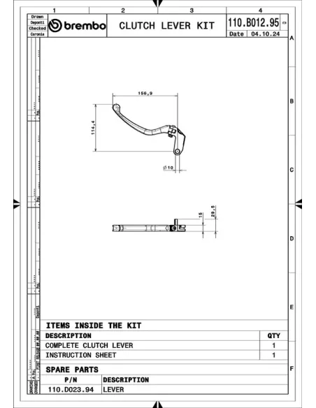 Maneta de embrague BREMBO UPGRADE RCS Style
