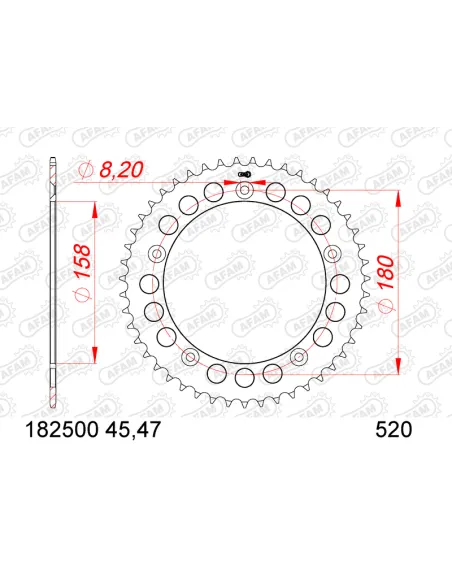 Corona AFAM acero estándar 16606 - Paso 520