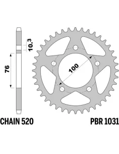 Corona PBR acero C45 estándar 1031 - 520
