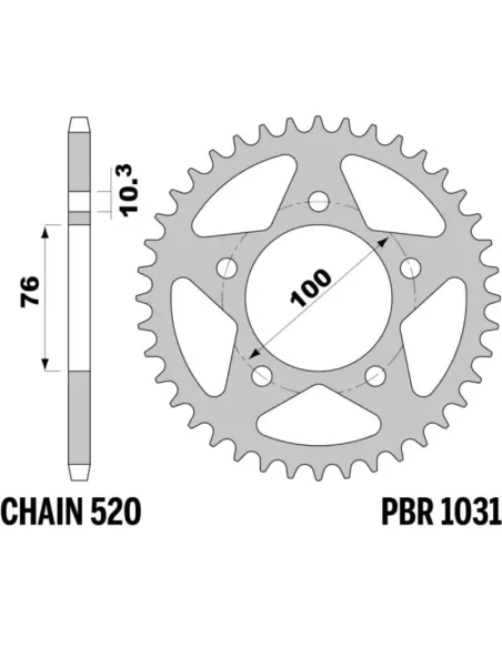 Corona PBR acero C45 estándar 1031 - 520
