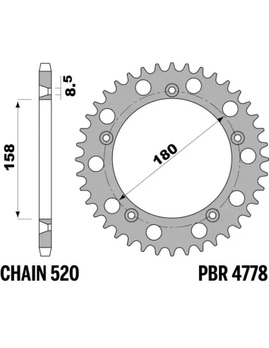 Corona PBR acero estándar - 520