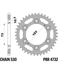 Corona PBR acero C45 estándar - 525