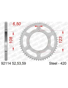 Corona AFAM acero estándar 80105 - Paso 420