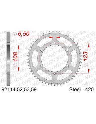 Corona AFAM acero estándar 80105 - Paso 420