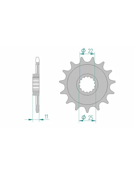 Piñón AFAM acero estándar 37400 - 520