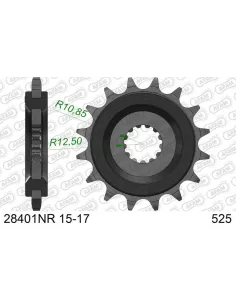 Piñón AFAM acero con goma anti-ruido 28401NR - 525