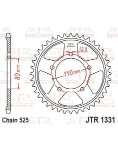 Corona JT SPROCKETS acero estándar - Paso 525