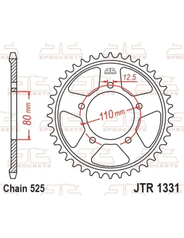 Corona JT SPROCKETS acero estándar - Paso 525