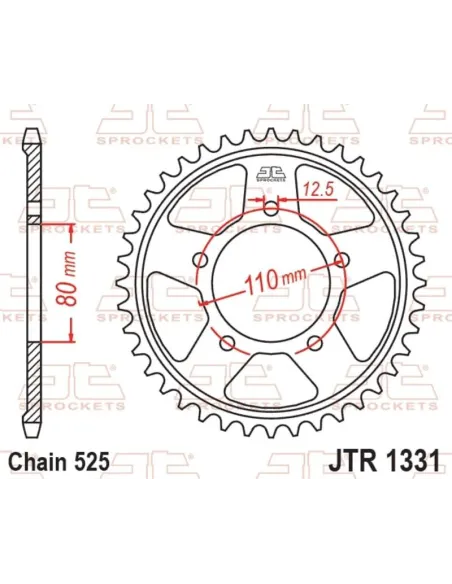Corona JT SPROCKETS acero estándar - Paso 525