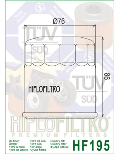 Filtro de aceite HIFLOFILTRO - HF195