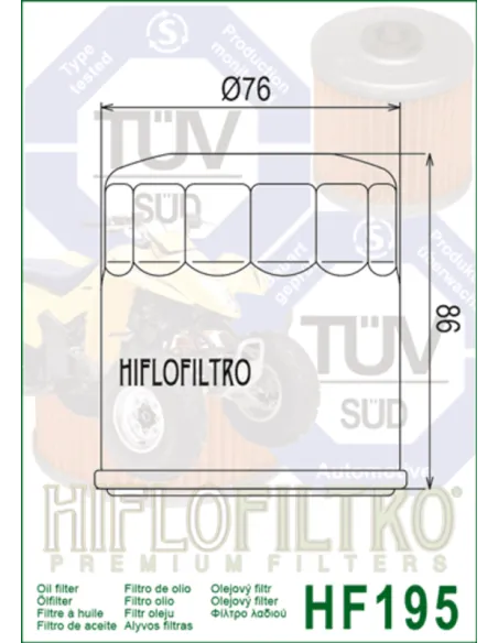 Filtro de aceite HIFLOFILTRO - HF195