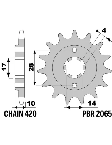 Piñón PBR acero estándar 2065 - 420
