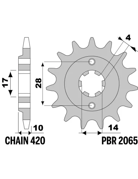 Piñón PBR acero estándar 2065 - 420