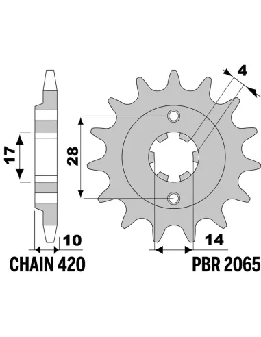 Piñón PBR acero estándar 2065 - 420