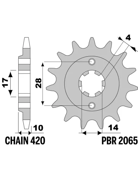 Piñón PBR acero estándar 2065 - 420