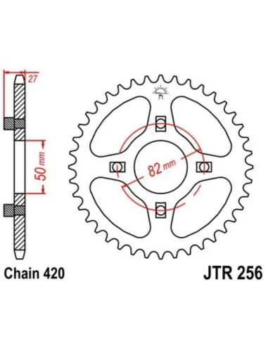 Corona JT 256 de acero con 41 dientes