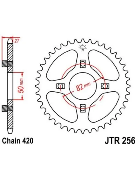 Corona JT 256 de acero con 41 dientes