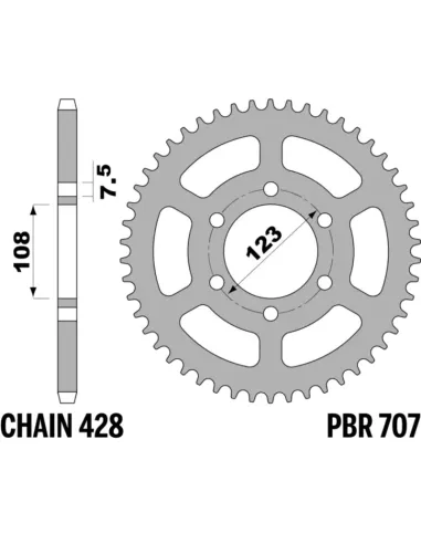 Corona PBR acero C45 estándar 707 - 428