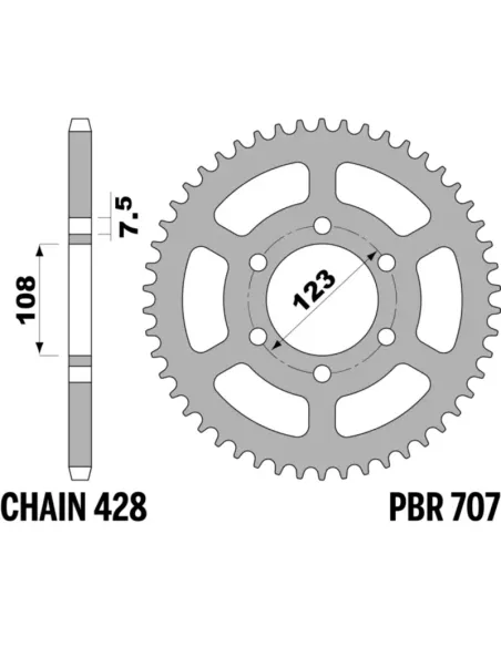 Corona PBR acero C45 estándar 707 - 428
