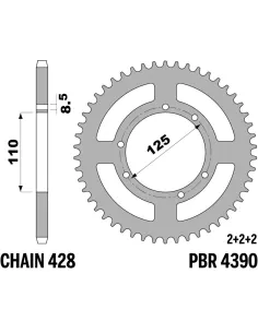 Corona PBR acero C45 estándar 4390 - 428