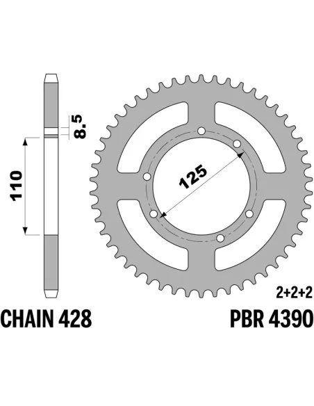 Corona PBR acero C45 estándar 4390 - 428