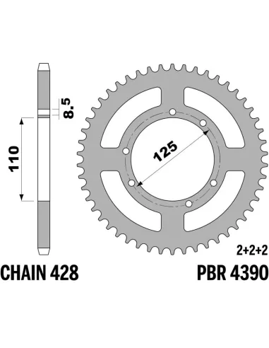 Corona PBR acero C45 estándar 4390 - 428