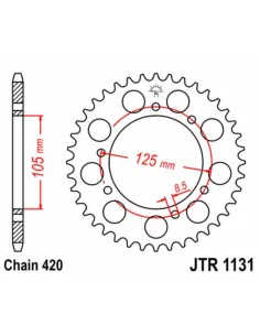 Kit de cadena JT 420HDR 11/60-132 - corona standard 2