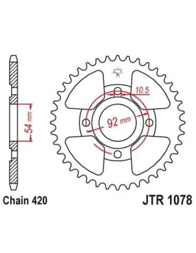 Kit de cadena JT 420HDR 11/60-138 - corona standard