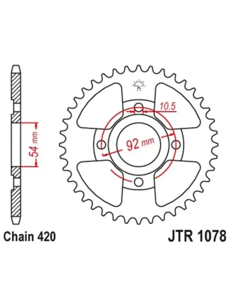 Kit de cadena JT 420HDR 11/60-138 - corona standard