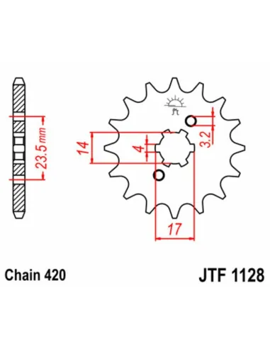 Kit de cadena JT 420HDR 11/53-130 - corona standard