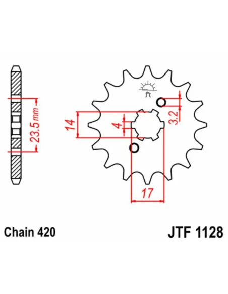 Kit de cadena JT 420HDR 11/53-130 - corona standard