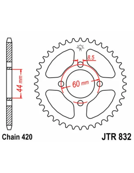 Kit de cadena JT 420HDR 12/48-120 - corona standard