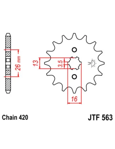 Kit de cadena JT 420HDR 12/48-120 - corona standard