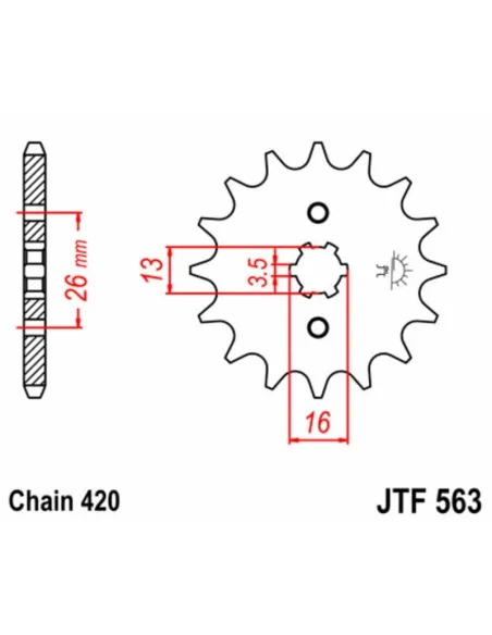 Kit de cadena JT 420HDR 12/48-120 - corona standard