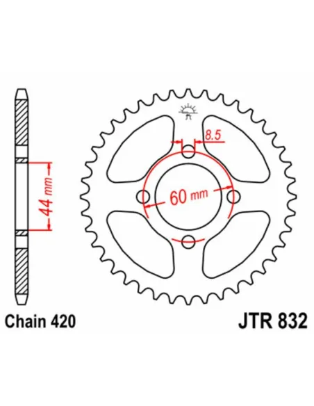 Kit de cadena JT 420HDR 14/32-96 - corona standard