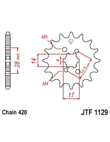 Kit de cadena JT 420HDR 12/53-130 - corona standard