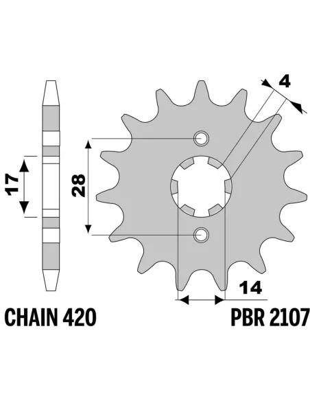 Piñón PBR acero estándar 2107 - 420