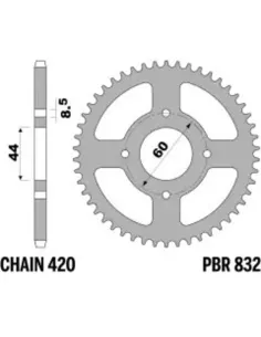 Corona PBR acero C45 estándar 832 - 420