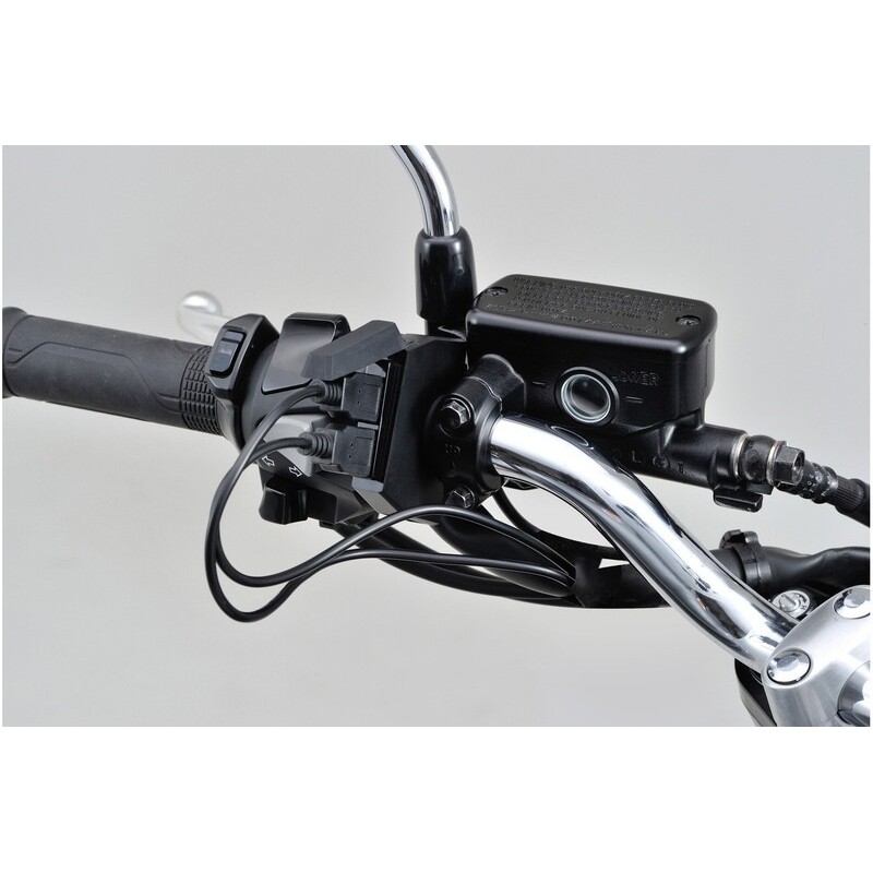 Fuente de alimentación USB DAYTONA Slim (2 entradas) - manillar Ø22,2/25,4