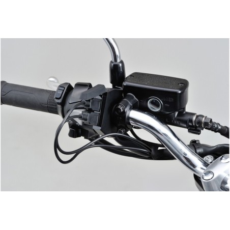 Fuente de alimentación USB DAYTONA Slim (2 entradas) - manillar Ø22,2/25,4